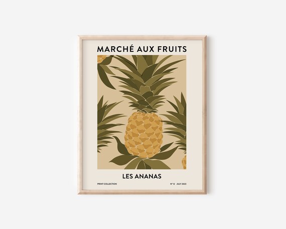 Abstract Pineapples Botanical Kitchen Art Print
