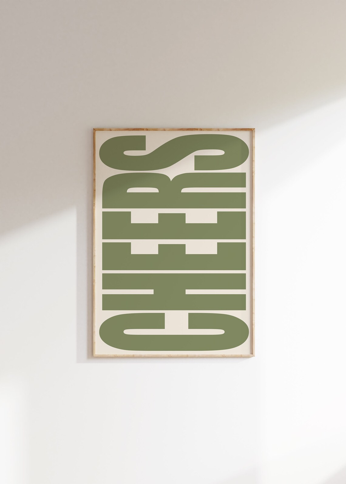 Cheers Typography Poster, Retro Green Bar Decor - Image 2