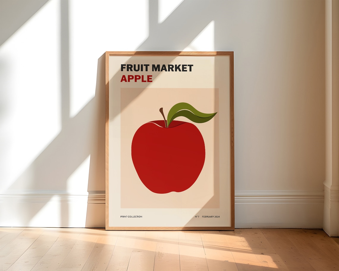 Apple Fruit Market Abstract Art Print, Kitchen Decor - Image 3