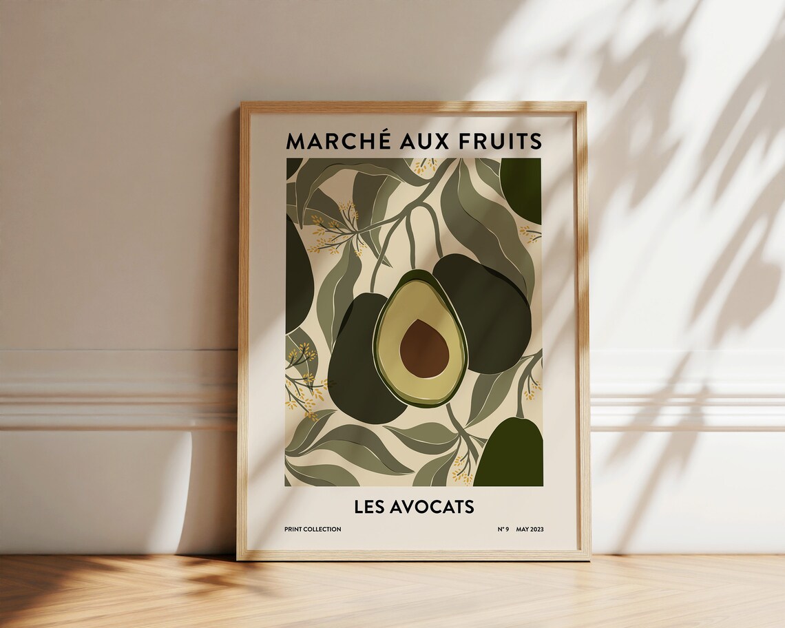 Avocado Print, Abstract Botanical Kitchen Art