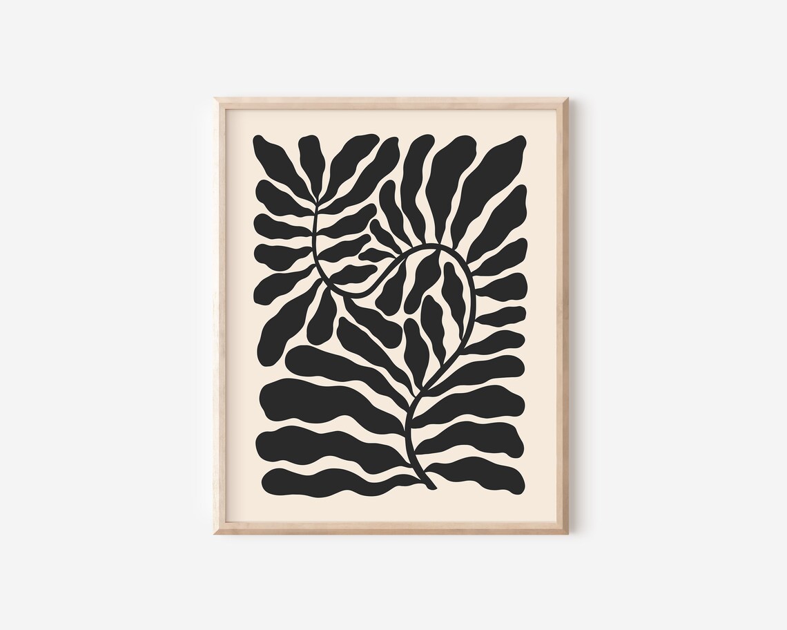 Matisse-Inspired Botanical Art Print, Retro Floral