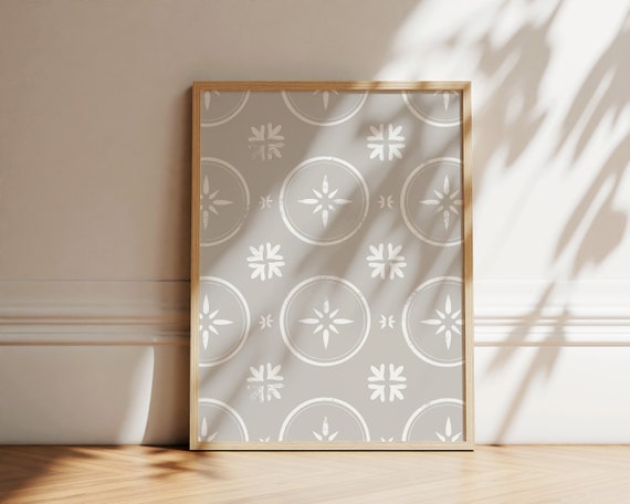 Boho Block Print Pattern Artwork Modern Pattern Woodblock Pattern Art Print Bohemian Artwork Wall Art Instant