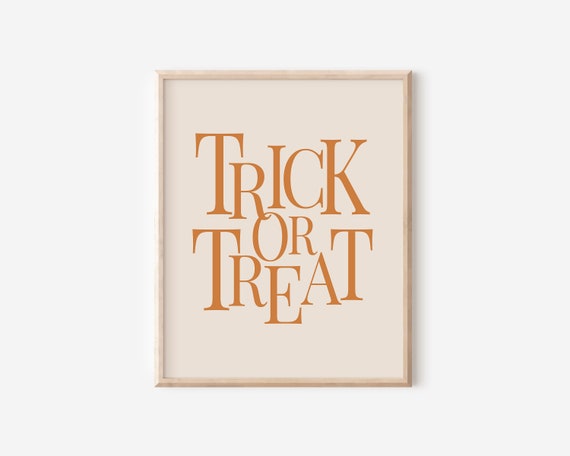 Modern Minimal Trick Or Treat Typography Halloween Poster