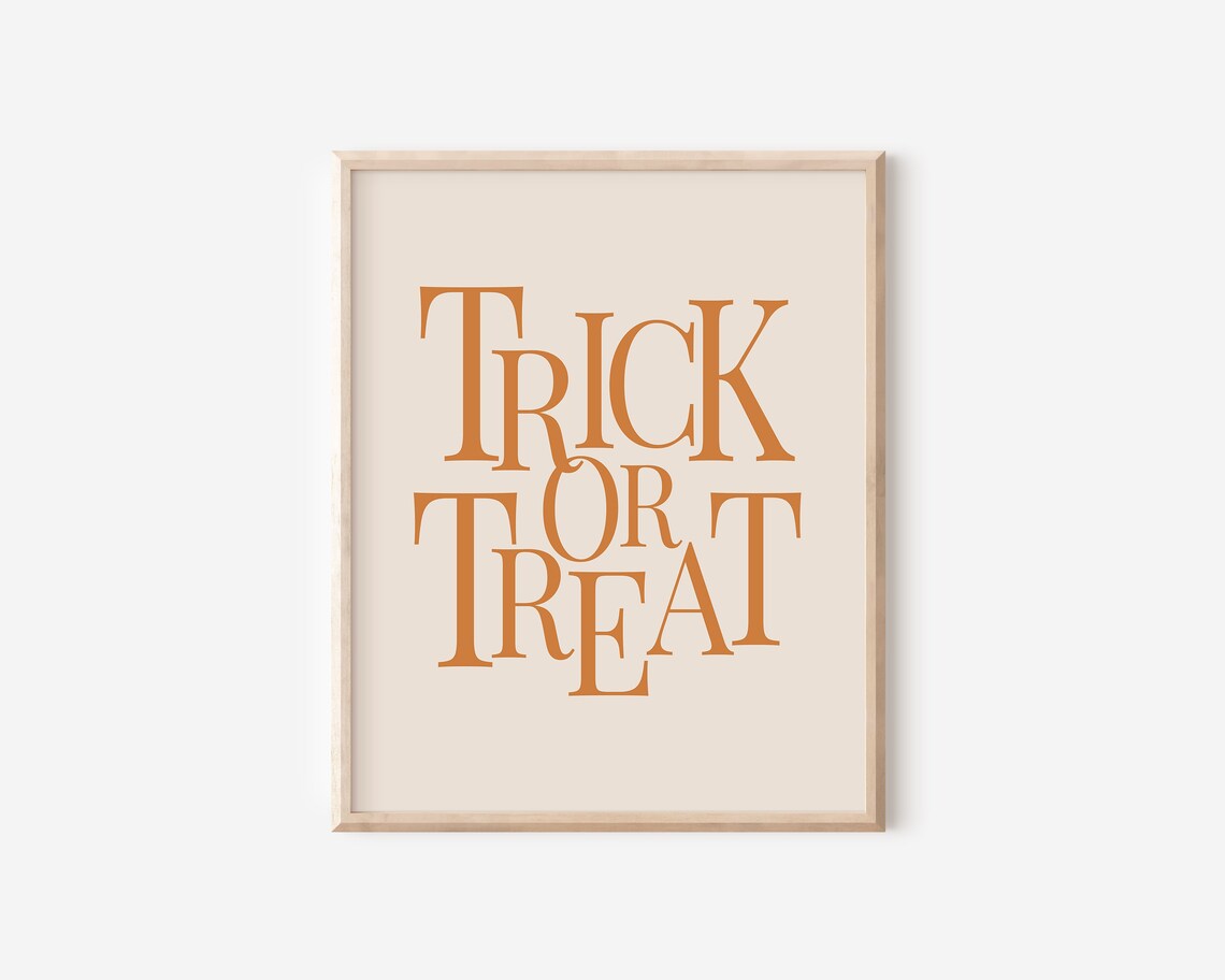 Modern Minimal Trick Or Treat Typography Halloween Poster