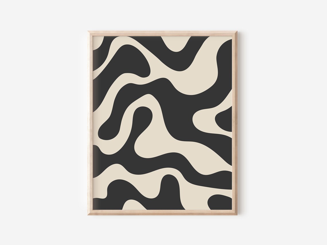 Japandi Black And Beige Modern Abstract Poster Print