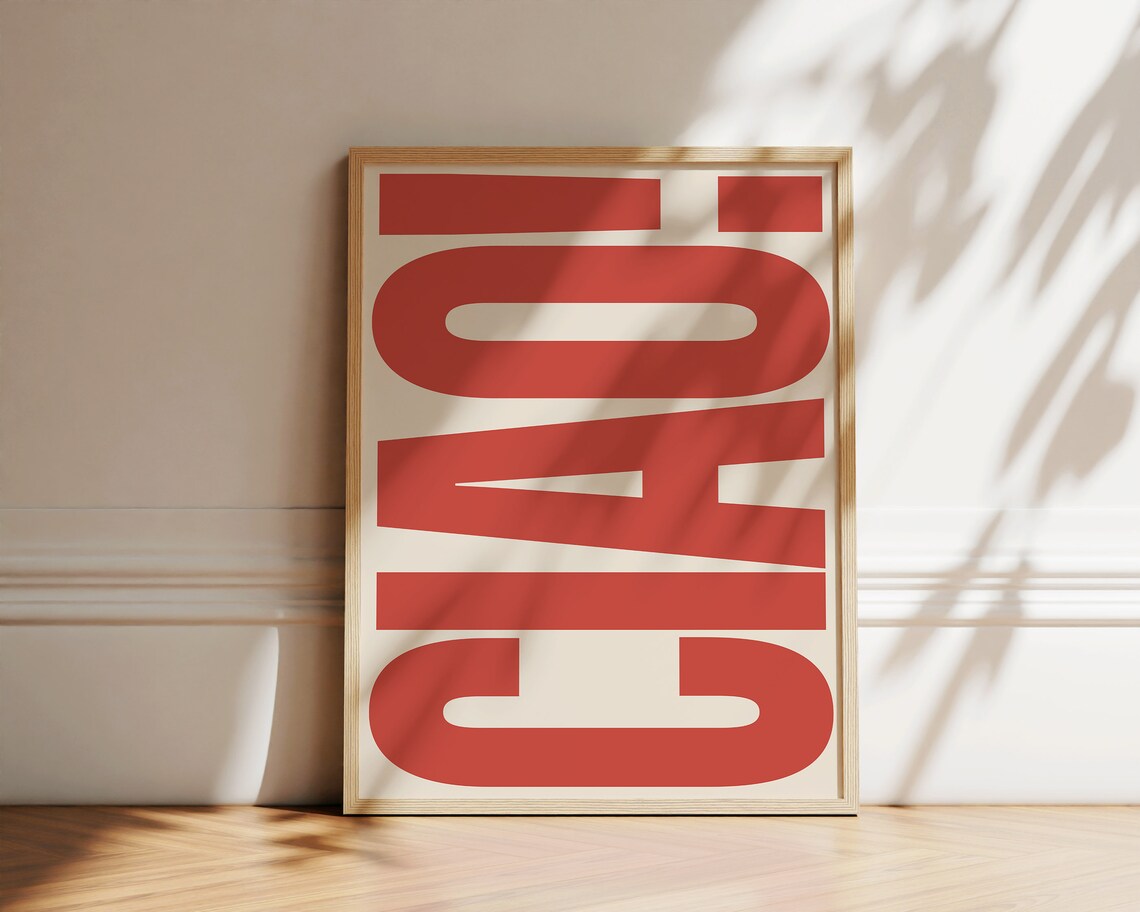 Ciao Typography Poster, Retro Italian Wall Art - Image 2