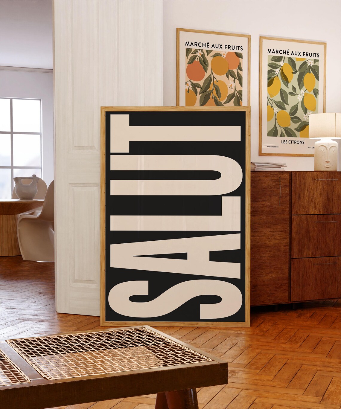 Salut Typography Retro French Art Print - Image 2