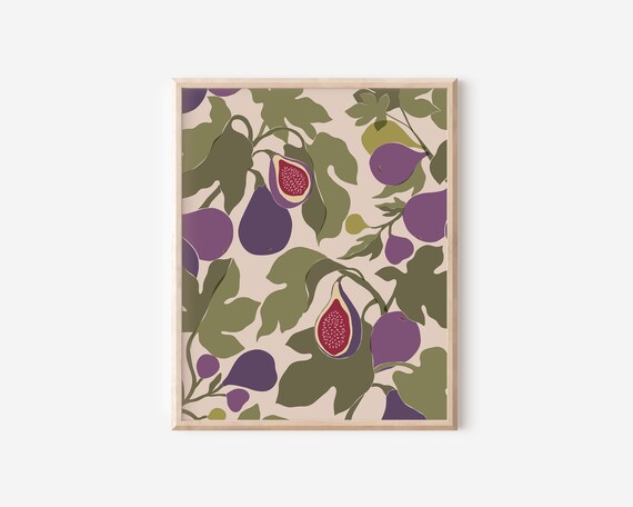 Figs Print Abstract Botanical Kitchen Art Poster