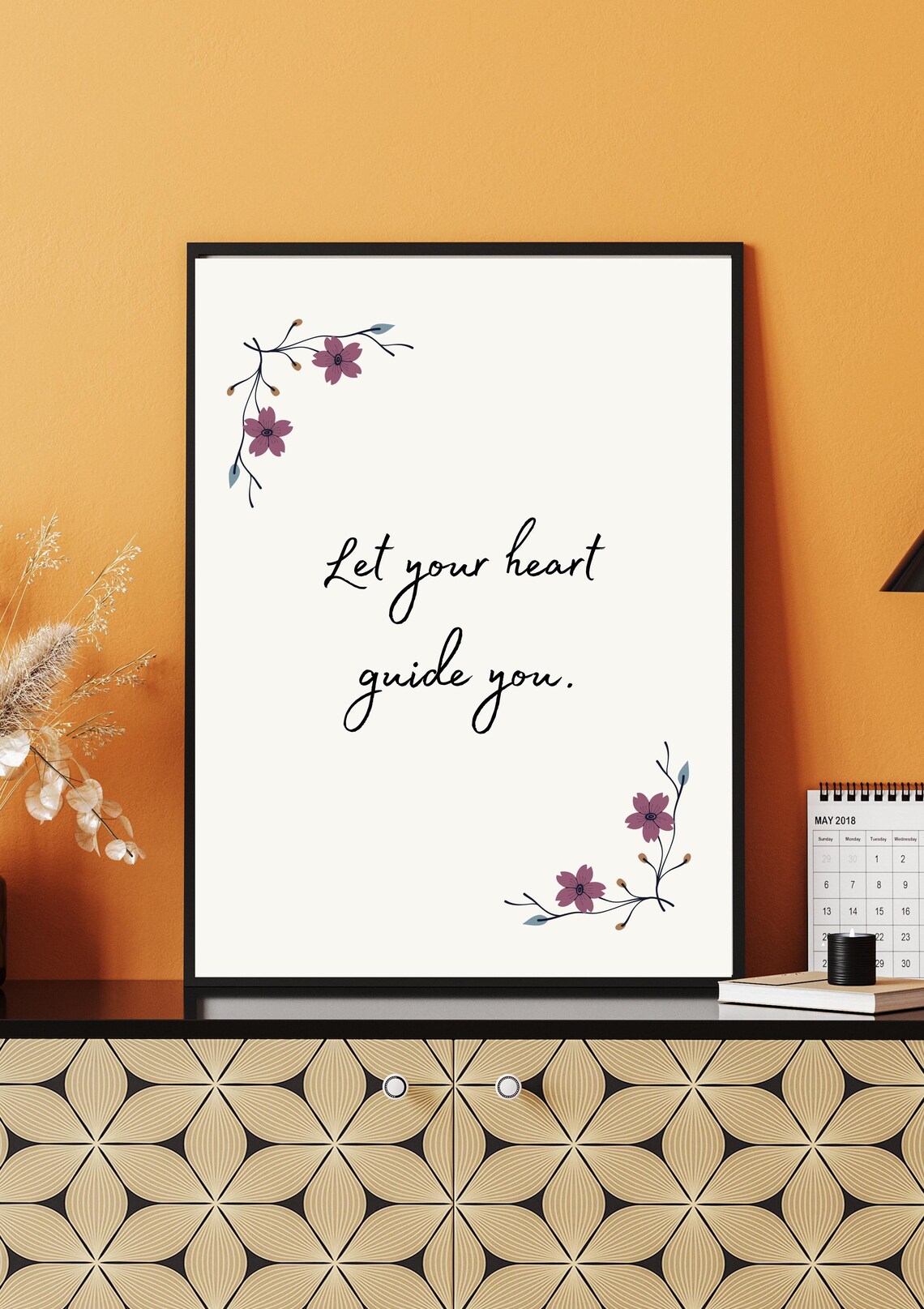 Let Your Heart Guide You - Minimalist Boho Quote Art Print - Image 3