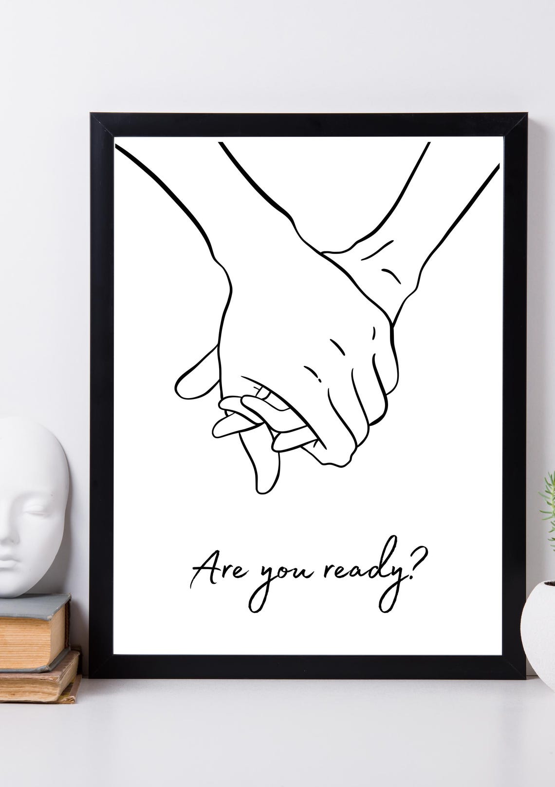 Minimalist Wall Art Romantic Modern Line Art Black And White Love Poster Engagement Decor Couples Gift - Image 2