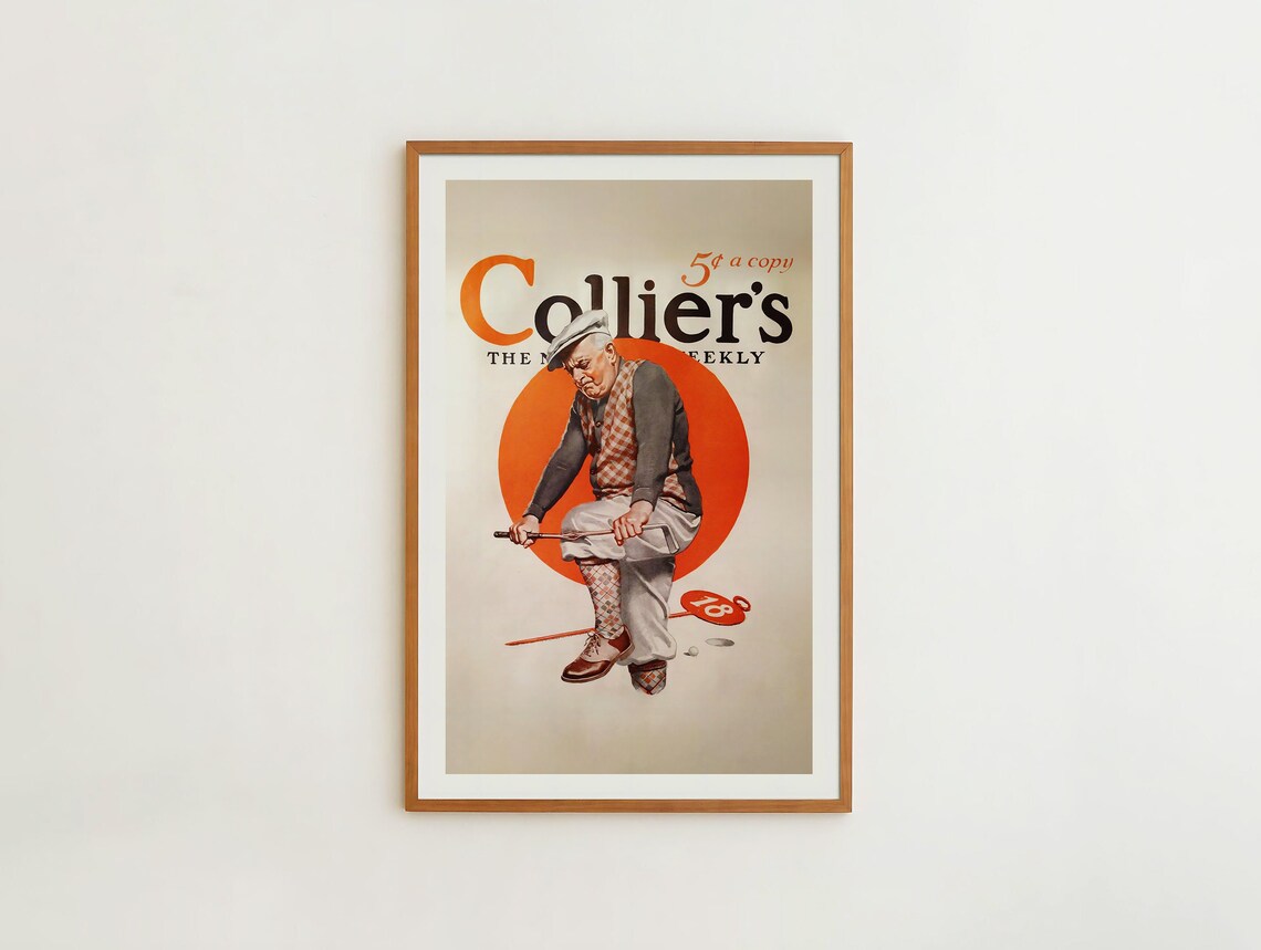 Old Time Golf Retro Golf Poster, Gift for Dad