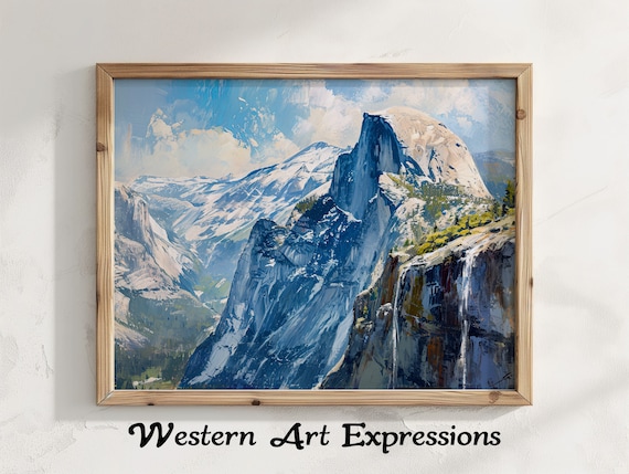 Yosemite Half Dome North Side Granite Cliffs Painting Poster
