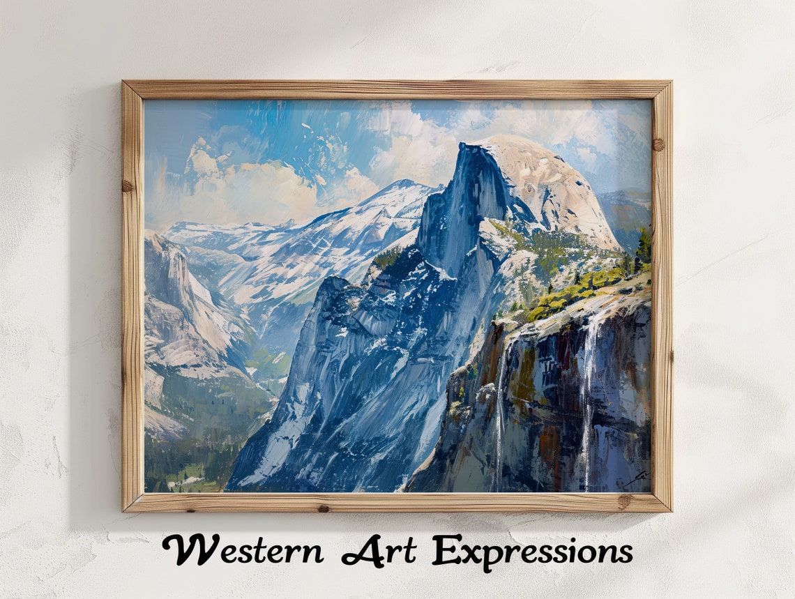 Yosemite Half Dome North Side Granite Cliffs Painting Poster