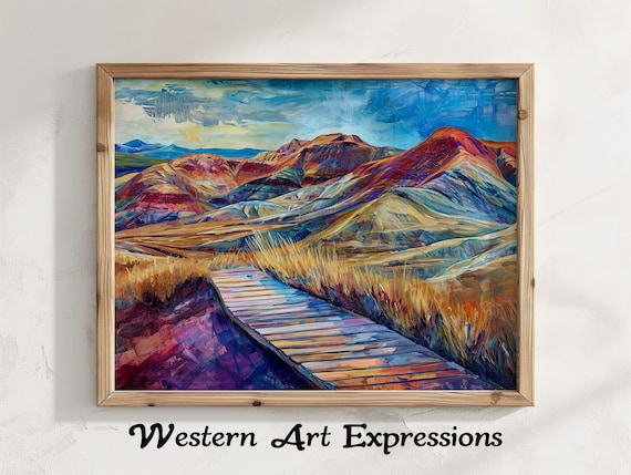 Painted Hills Oregon Colorful Boardwalk Desert Landscape Poster