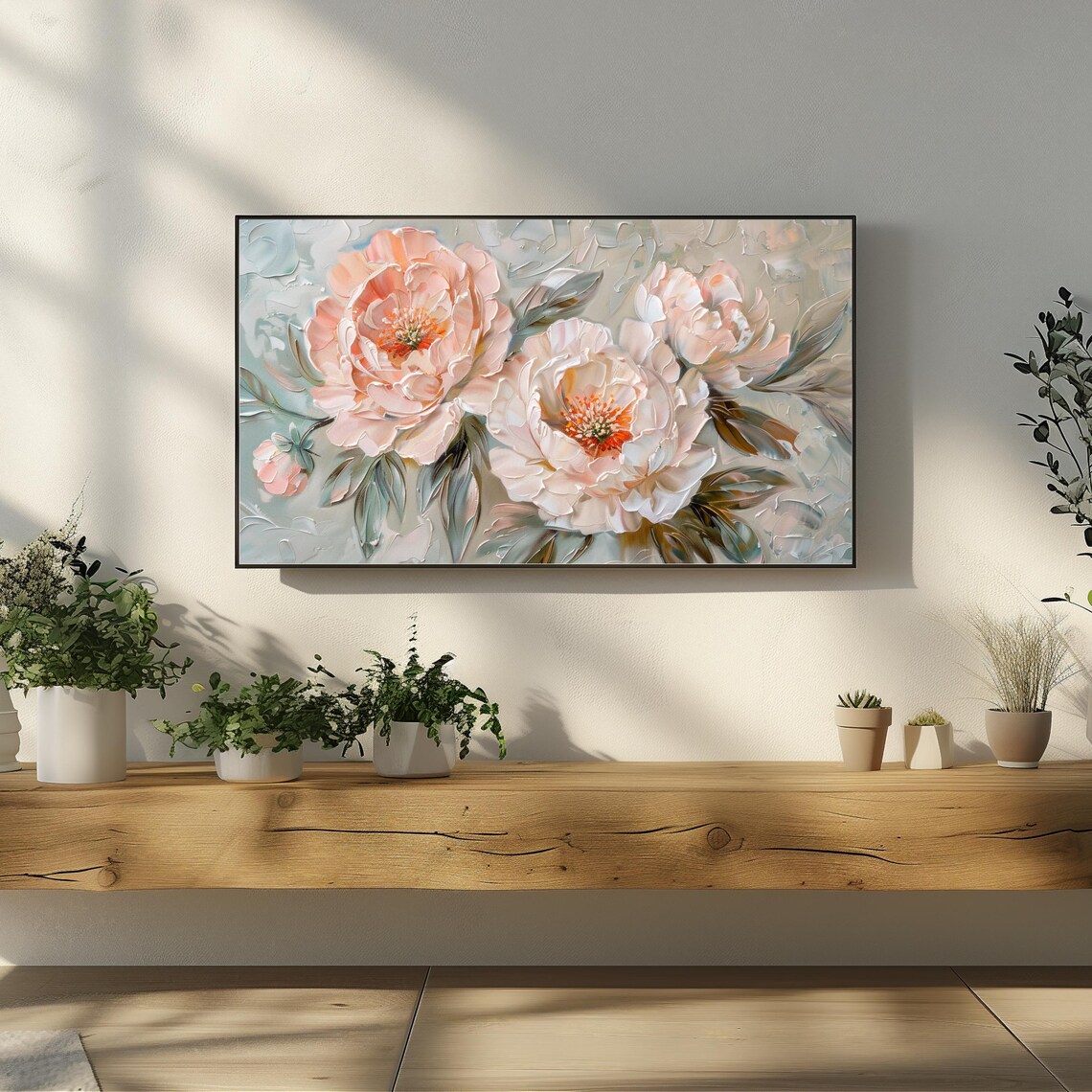Samsung Frame Tv Art Spring Abstract Painting Floral Home And Wall Dcor