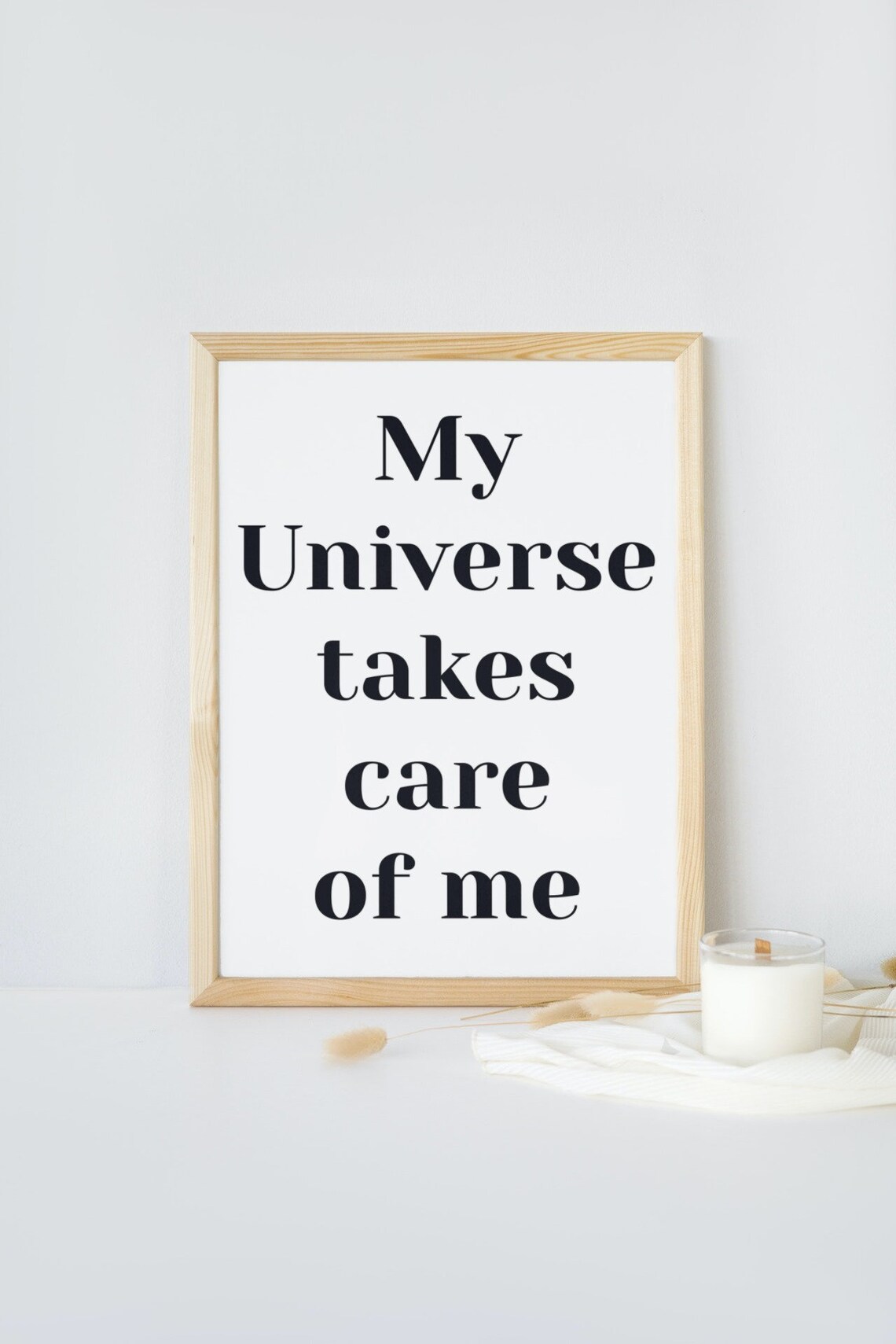 My Universe Takes Care of Me Affirmation Serif Typography Poster