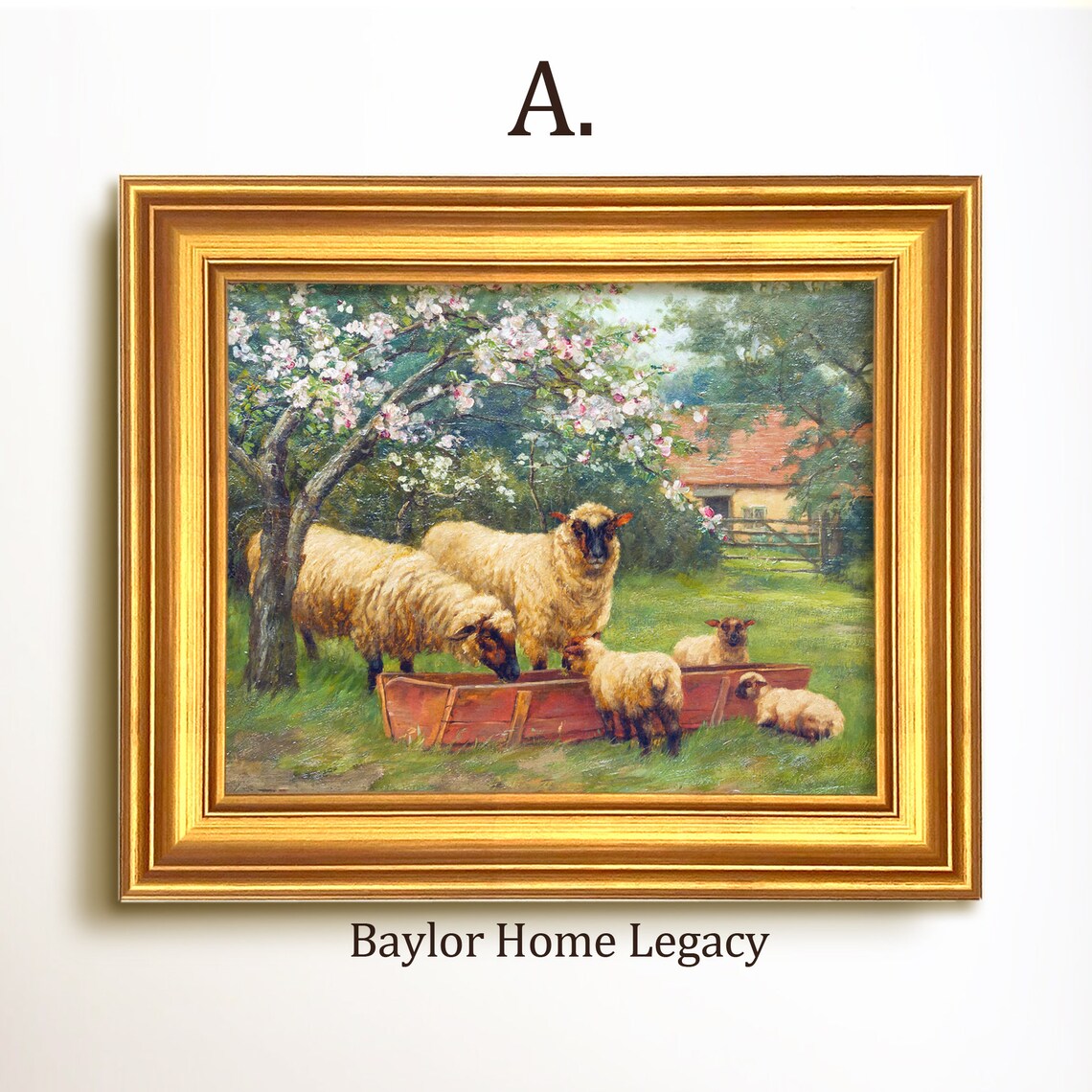 Sheep Antique Oil Painting-Style Wall Art Print - Image 5