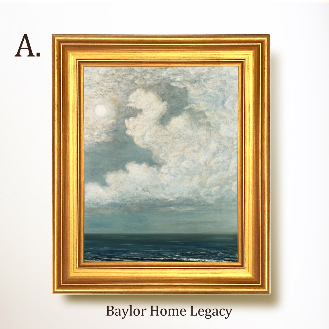 Blue Sky With Clouds Over The Ocean, Vintage Art Print - Image 5