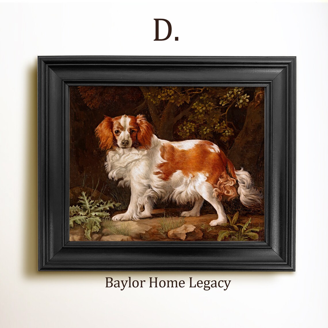 Cavalier King Charles Spaniel Vintage Oil Painting Art Print - Image 2