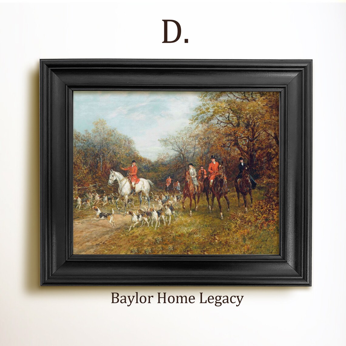 Fox Hunting Scene, Equestrian Oil-Painting Art Print - Image 2