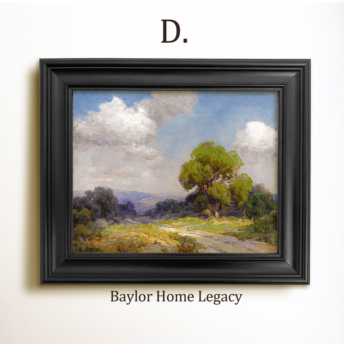Texas Hill Country Oil Painting Art Print, Antique Style - Image 2