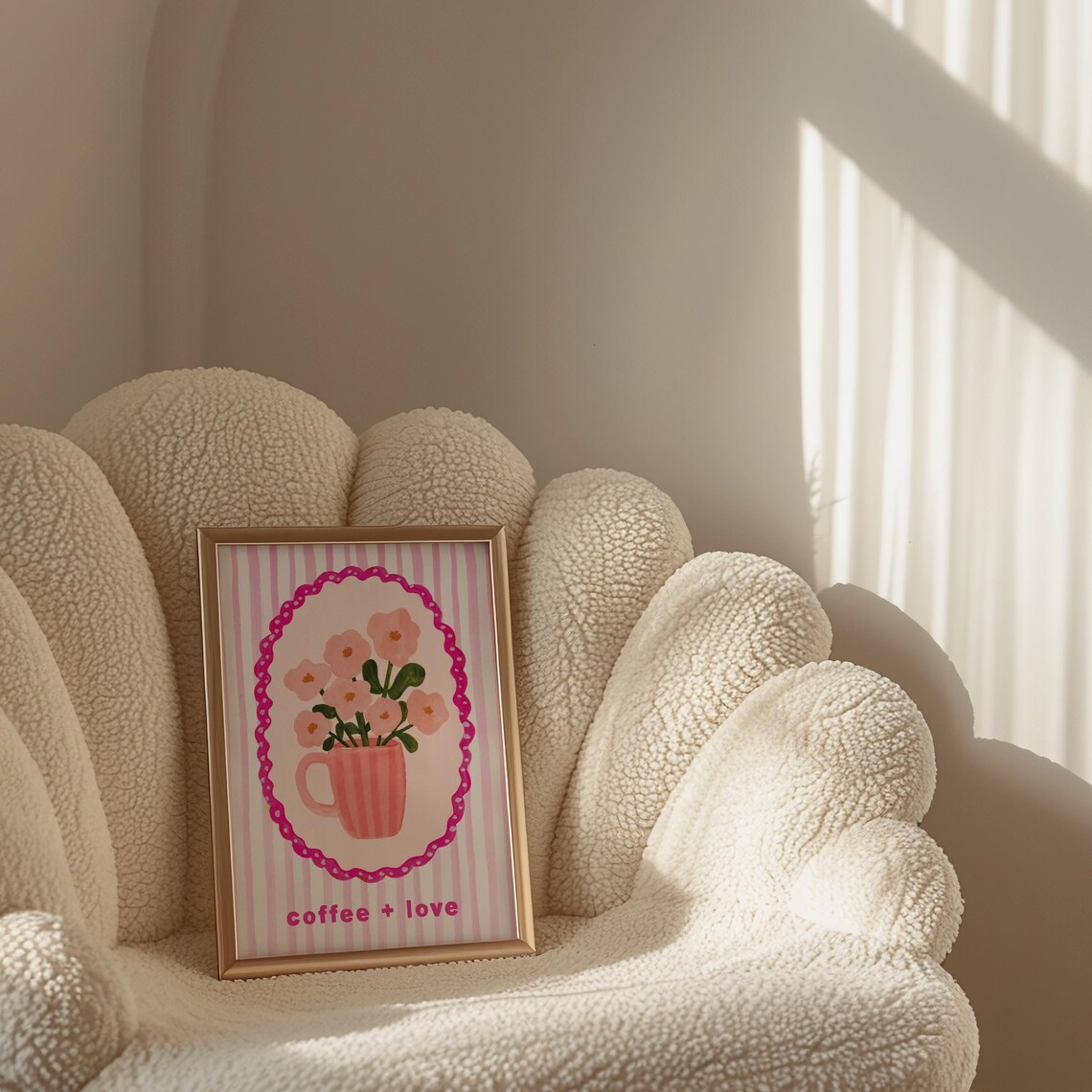 Coffee Love Valentine's Day Art Print, Pink Decor - Image 2