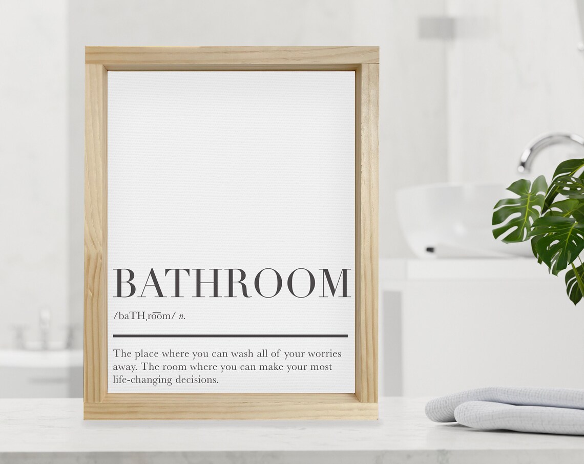 Bathroom Definition Sign, Funny Restroom Poster
