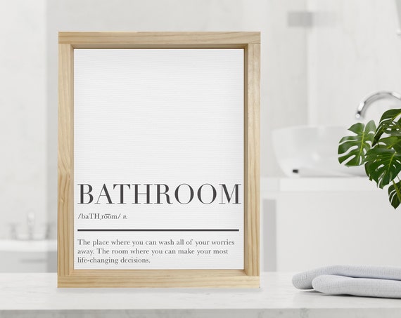 Bathroom Definition Sign, Funny Restroom Poster