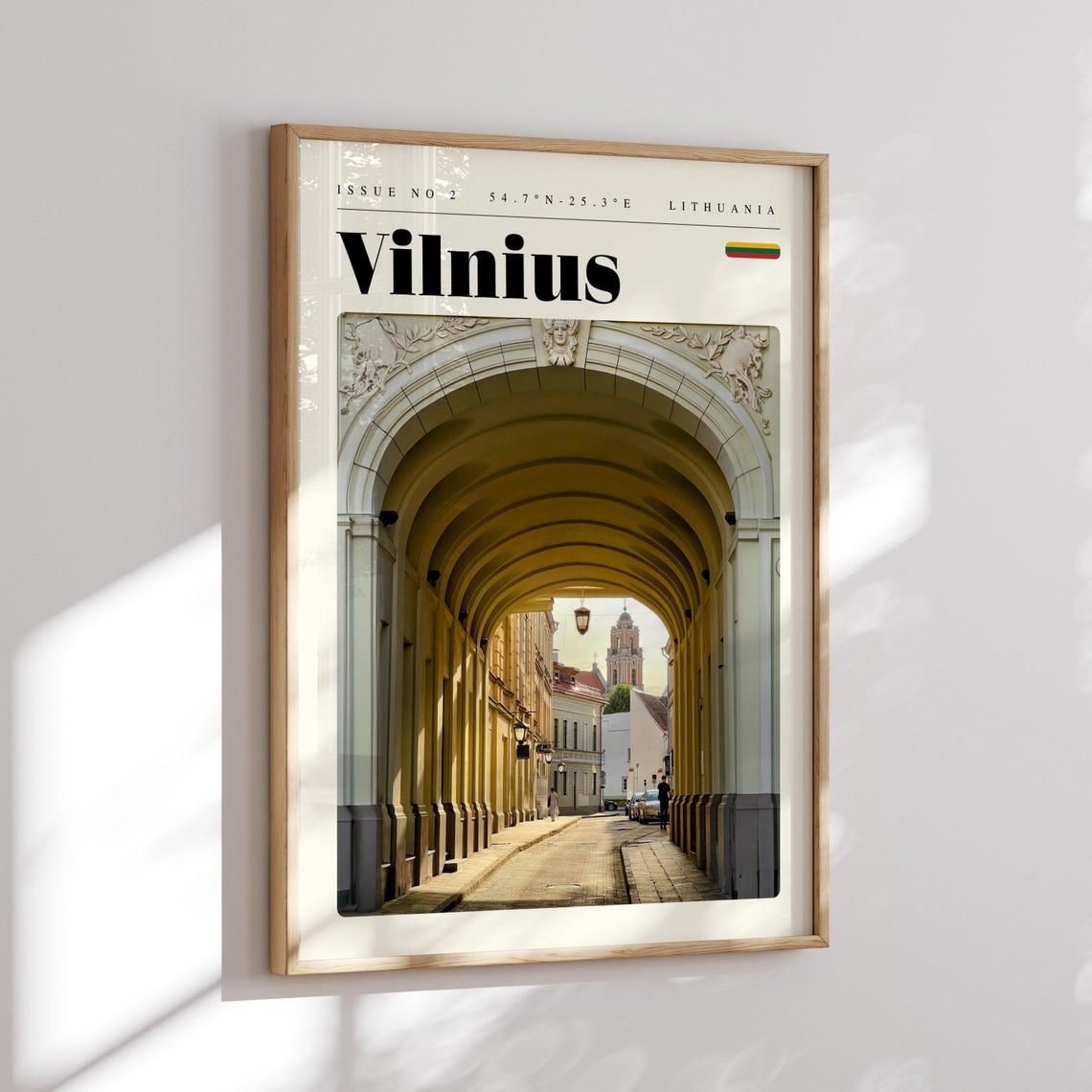 Vilnius Lithuania Old Town Arched Passageway Street Travel Poster - Image 2