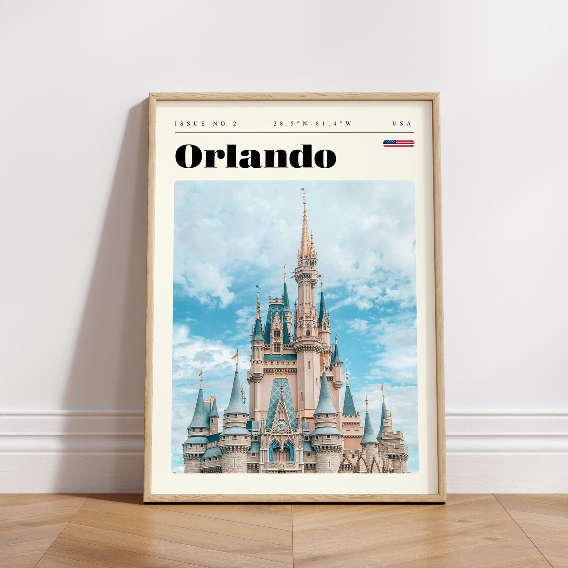 Orlando Florida Fairytale Castle Towers Theme Park Travel Poster - Image 3