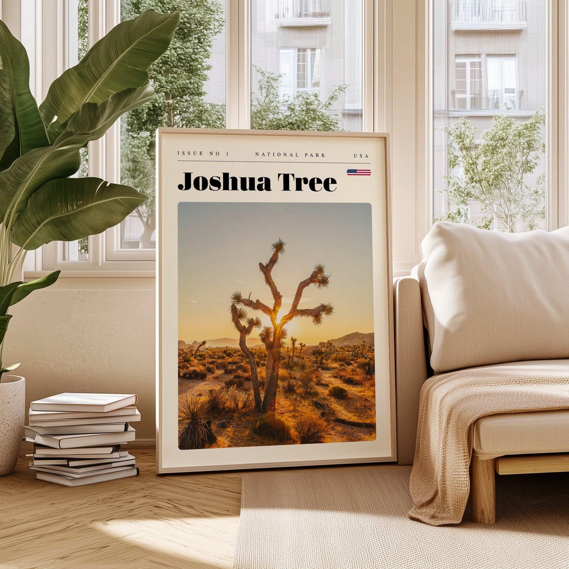 Joshua Tree USA National Park Desert Sunset Silhouette Poster