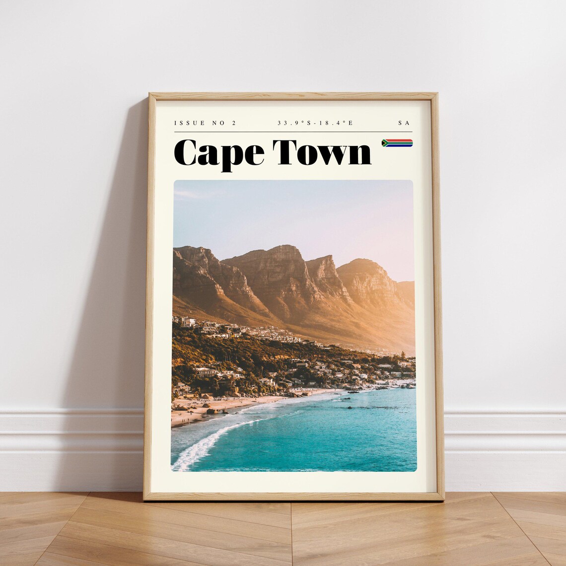 Cape Town South Africa Mountain Coastline Turquoise Sea Travel Poster - Image 3