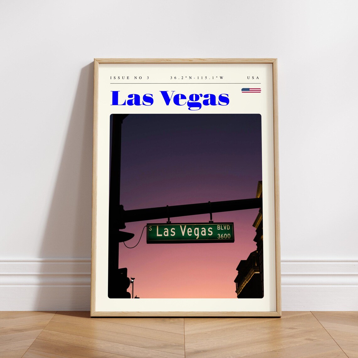 Las Vegas Nevada Street Sign Sunset Blvd Photo Travel Poster - Image 3