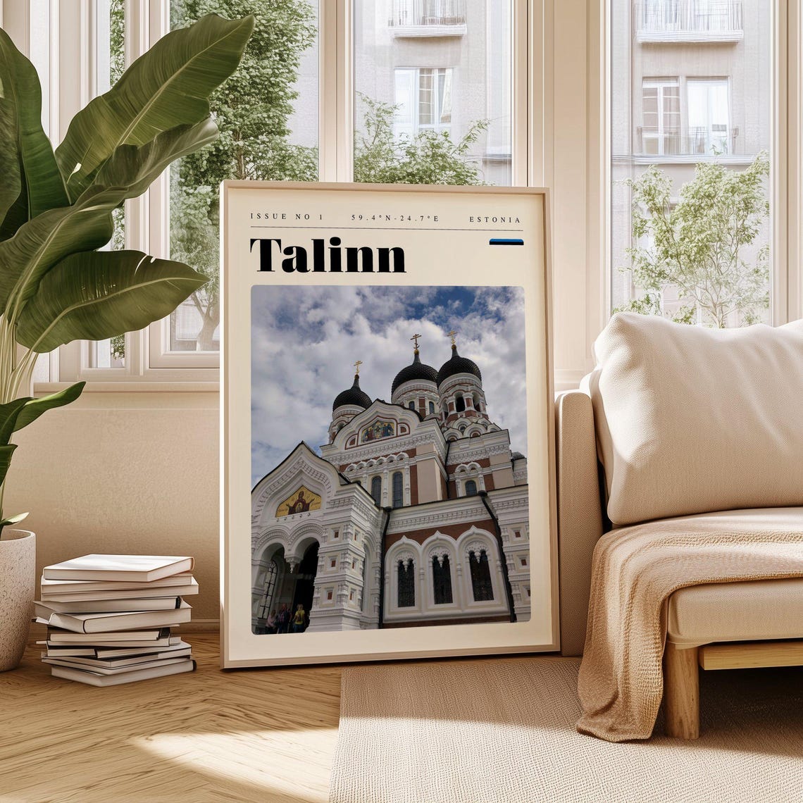 Tallinn Estonia Onion Domed Orthodox Cathedral Landmark Travel Poster