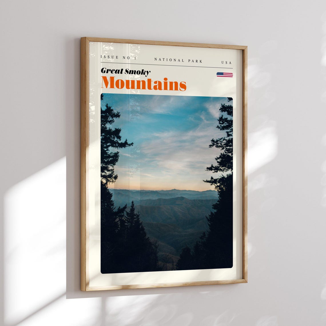 Great Smoky Mountains Sunset Ridges National Park Retro Travel Poster - Image 2