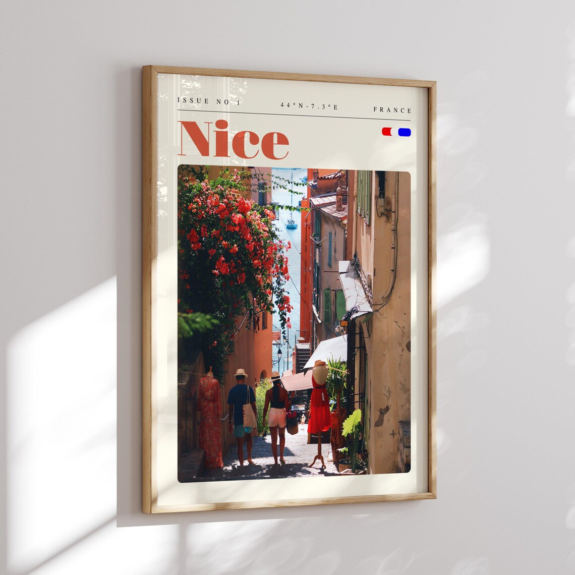 Nice France Old Town Alley Bougainvillea Walk to the Sea Poster - Image 2