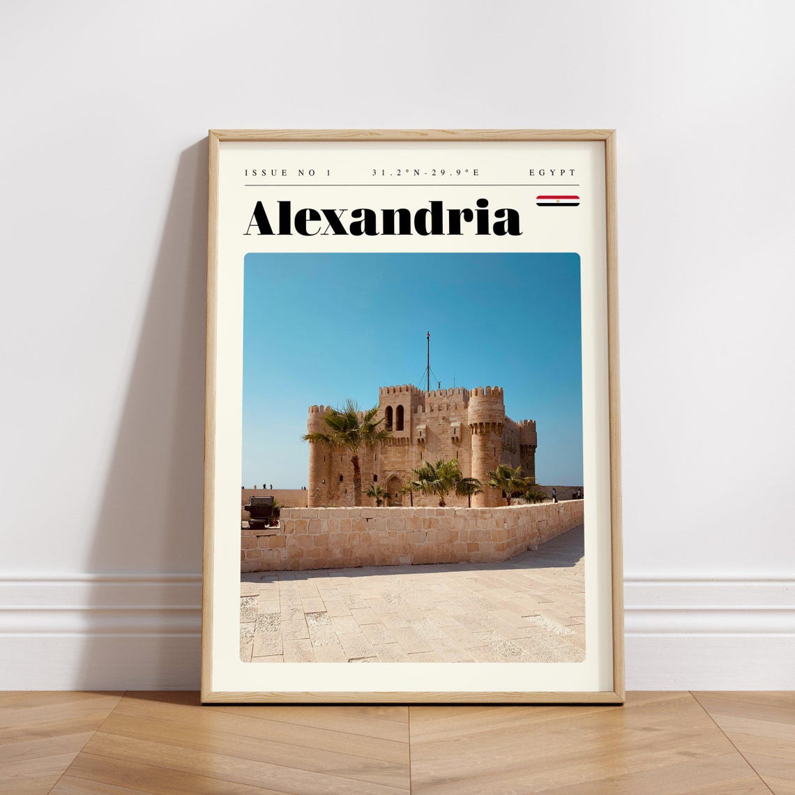 Alexandria Egypt Ancient Stone Citadel by the Sea Travel Poster - Image 3