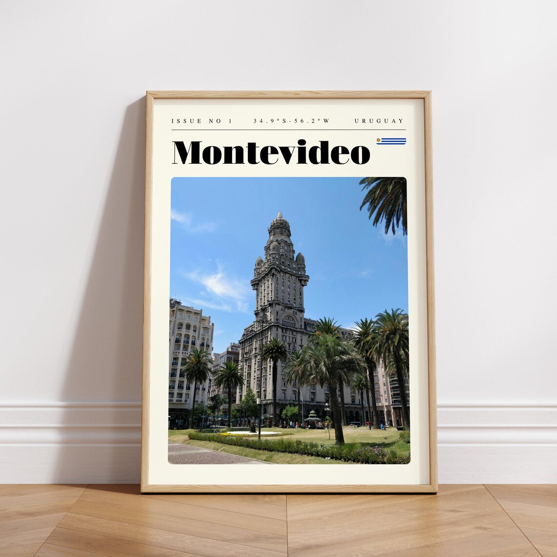Montevideo Uruguay Palacio Salvo Historic Tower Travel Poster Art - Image 3