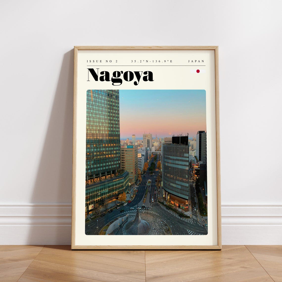 Nagoya Japan Downtown Towers at Dusk City View Travel Poster Art - Image 3