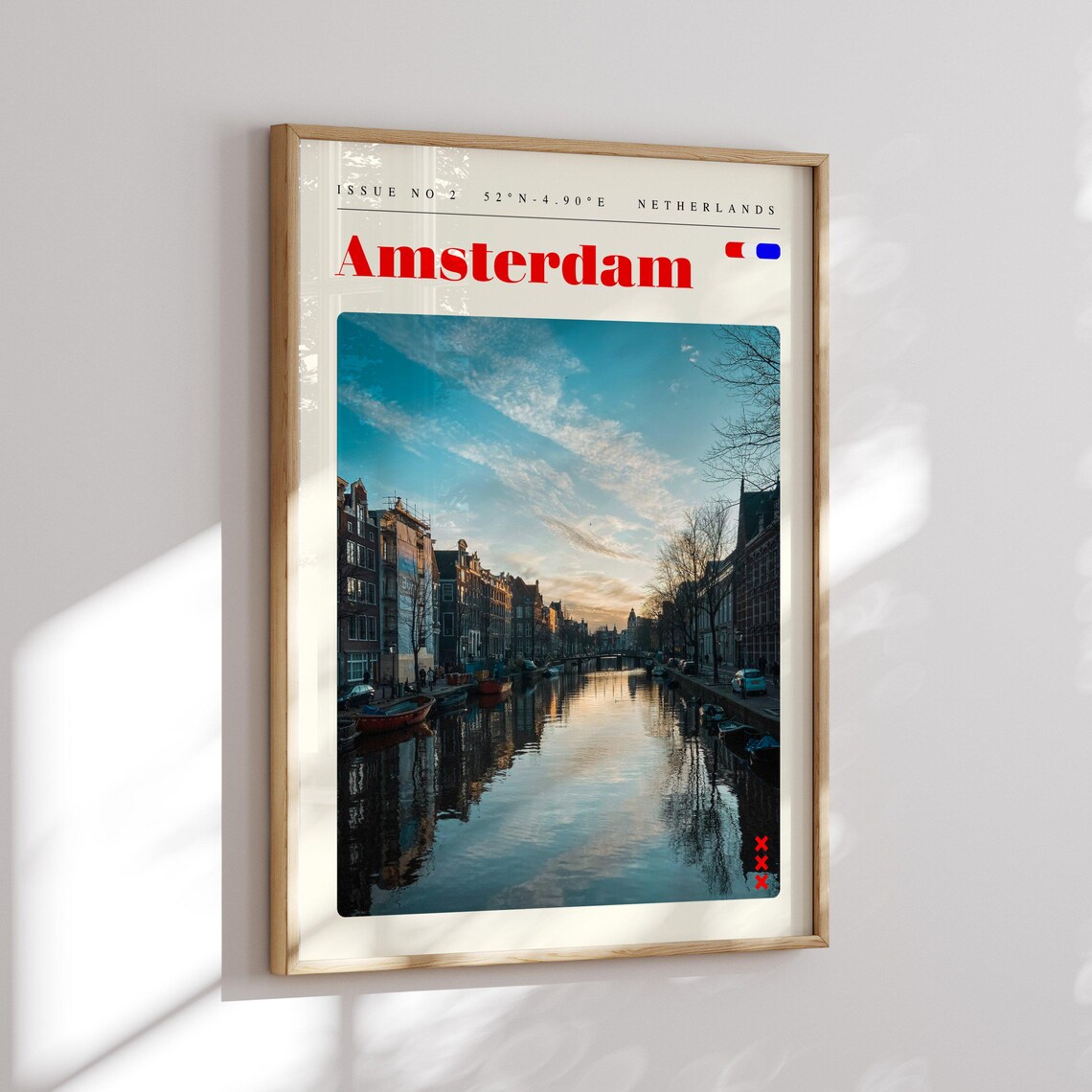 Amsterdam Sunset Canal Issue No 2 Netherlands Retro Travel Poster - Image 2