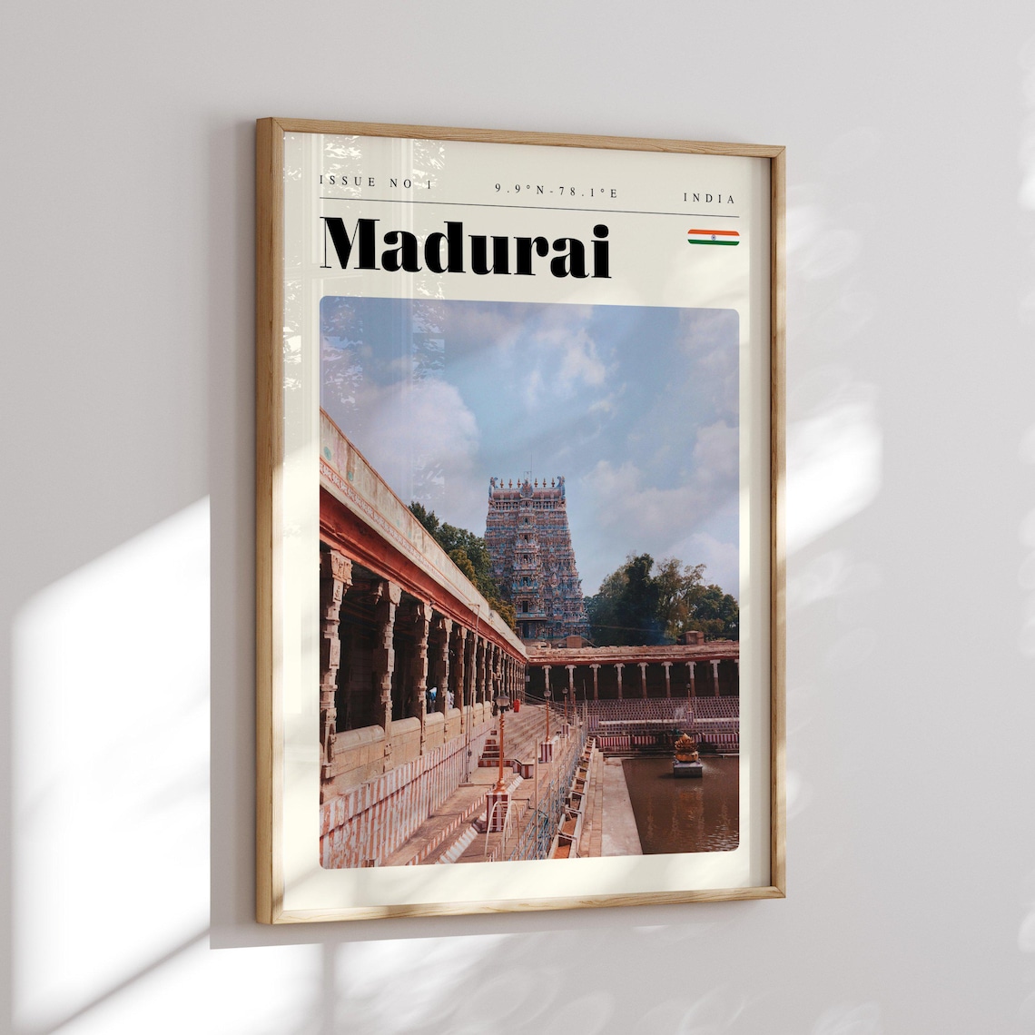 Madurai India Meenakshi Temple Tower Sacred City Travel Poster - Image 2