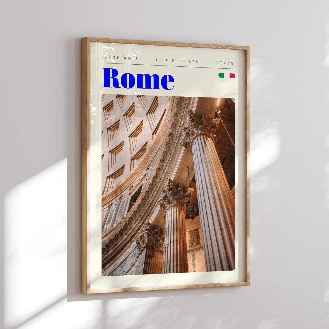 Rome Italy Pantheon Interior Coffered Dome Columns Travel Poster - Image 2