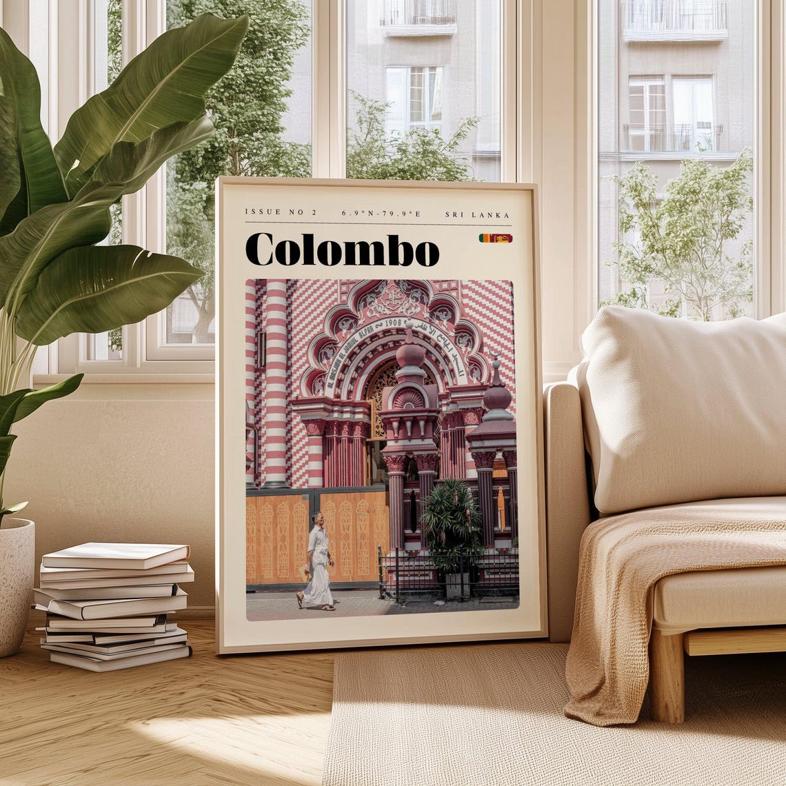Colombo Sri Lanka Jami Ul Alfar Mosque Facade Photo Travel Poster