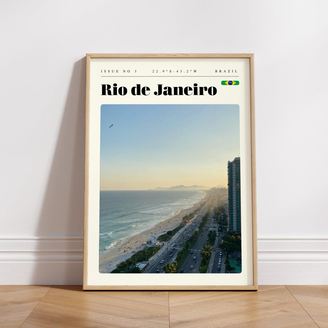 Rio de Janeiro Beach Sunset Coastline Avenue Brazil Travel Poster - Image 3