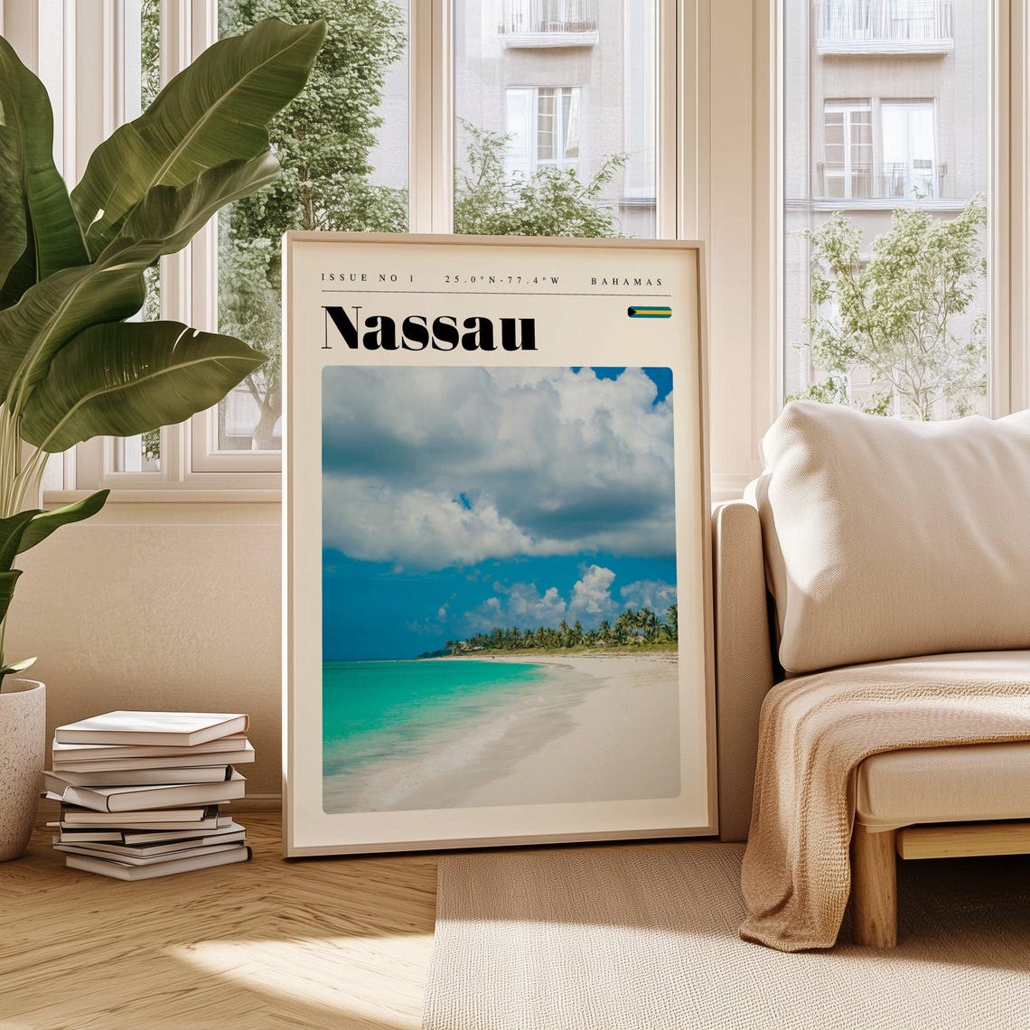 Nassau Bahamas Turquoise Water And White Sand Beach Scene Poster