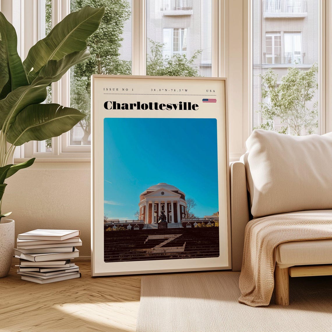 Charlottesville USA Iconic University Rotunda Green Lawn Poster