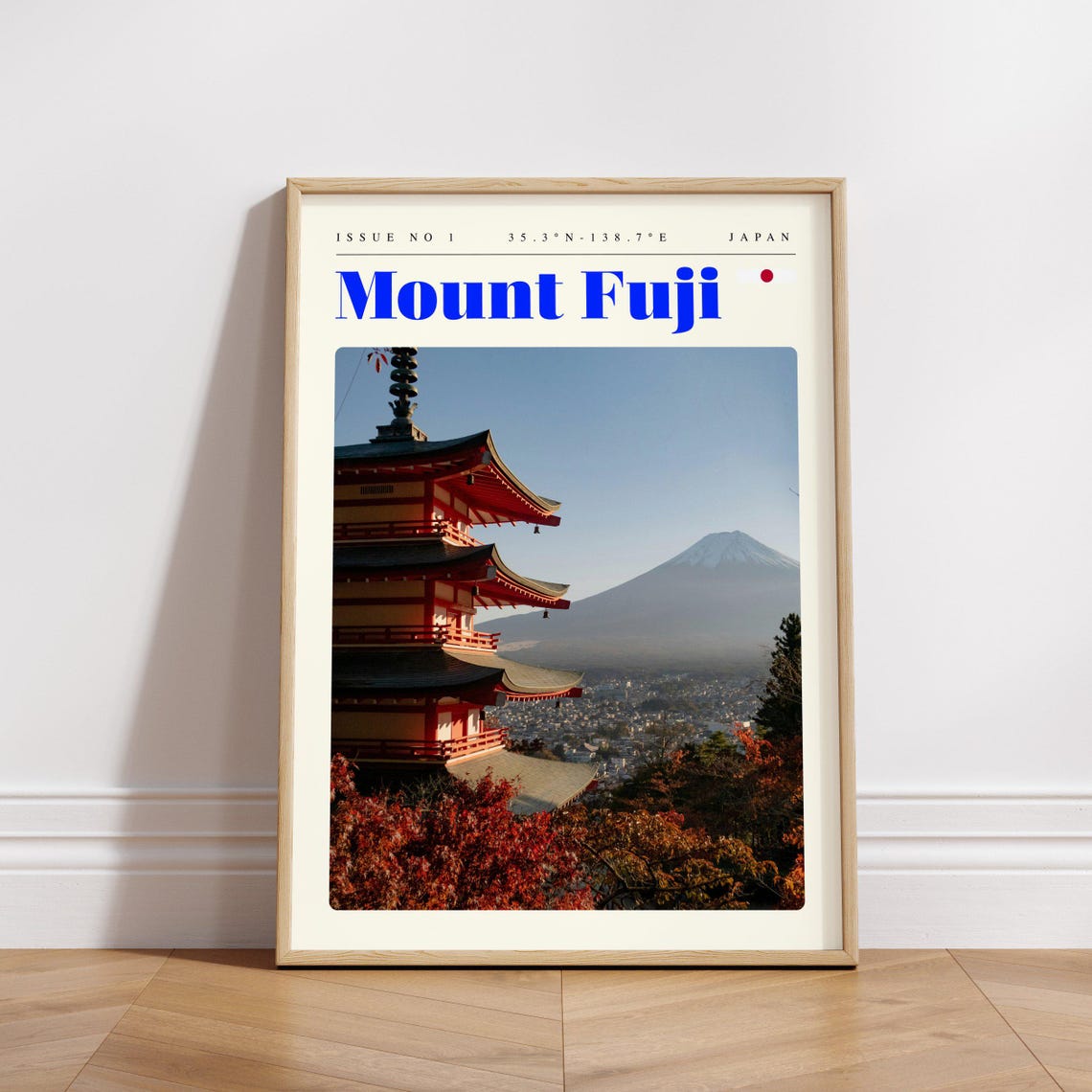 Mount Fuji Japan Pagoda Autumn Leaves Iconic View Travel Poster - Image 3