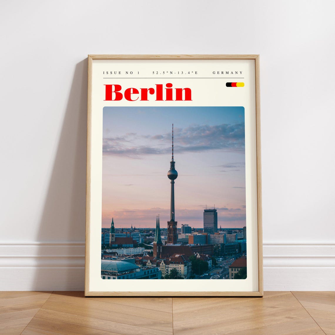 Berlin Germany TV Tower Sunset City Panorama Iconic Travel Poster - Image 3