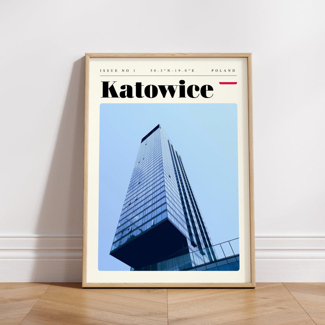 Katowice Poland Modern Glass Skyscraper Looking Up Photo Poster - Image 3