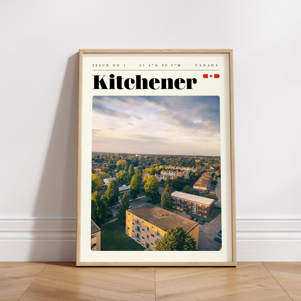 Kitchener Canada Suburban Neighborhood at Golden Hour Travel Poster - Image 3